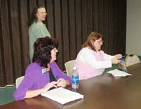 Preparing for writer's workshop at Algona Public Library, Algona, Iowa